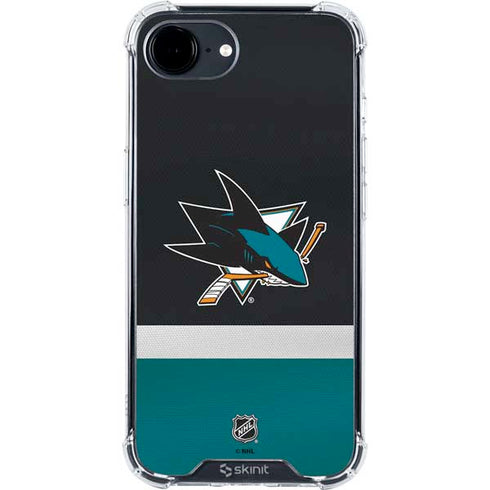 NHL San Jose Sharks Jersey iPhone 16e Clear Case