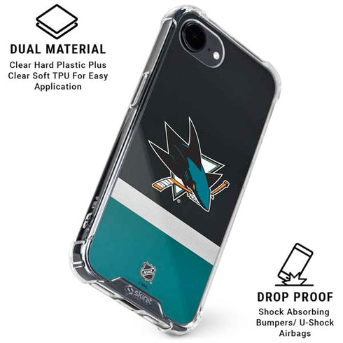 NHL San Jose Sharks Jersey iPhone 16e Clear Case