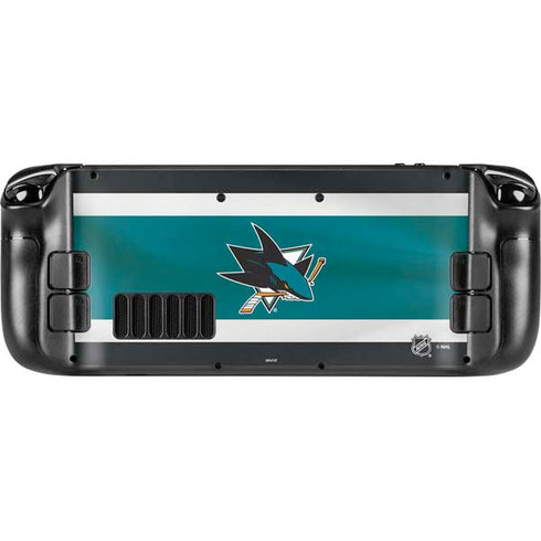 NHL San Jose Sharks Jersey Steam Deck Handheld Gaming Computer OLED Skin