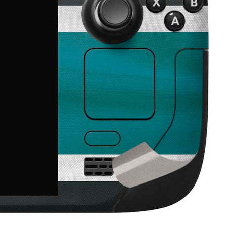 NHL San Jose Sharks Jersey Steam Deck Handheld Gaming Computer OLED Skin