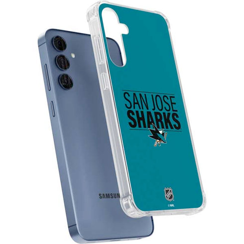 NHL San Jose Sharks Lineup Galaxy A55 5G Clear Case