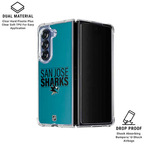 NHL San Jose Sharks Lineup Galaxy Z Fold6 Clear Case