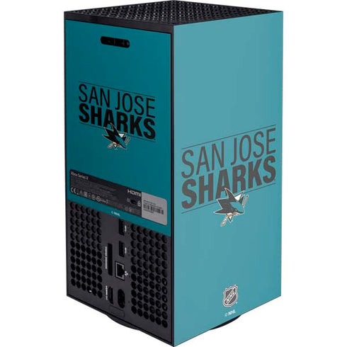 NHL San Jose Sharks Lineup XBox Series X Digital Edition Console Skin