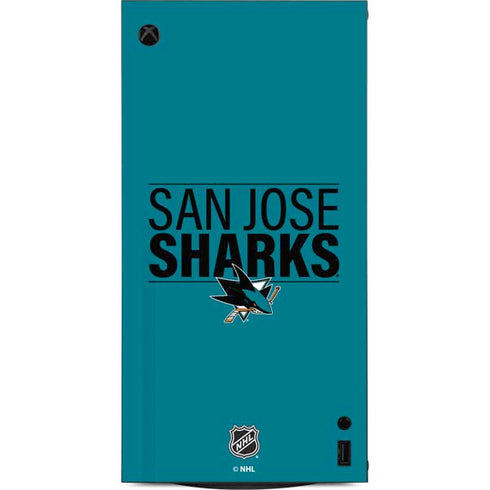 NHL San Jose Sharks Lineup XBox Series X Digital Edition Console Skin