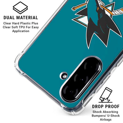 NHL San Jose Sharks Solid Background Galaxy A36 5G Clear Case