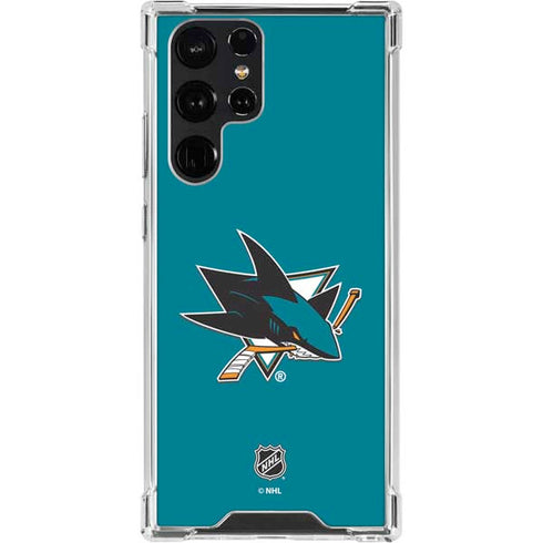 NHL San Jose Sharks Solid Background Galaxy S23 Ultra Clear Case