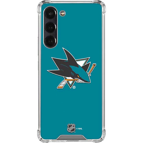NHL San Jose Sharks Solid Background Galaxy S24 FE Clear Case