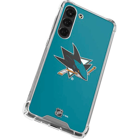 NHL San Jose Sharks Solid Background Galaxy S24 FE Clear Case