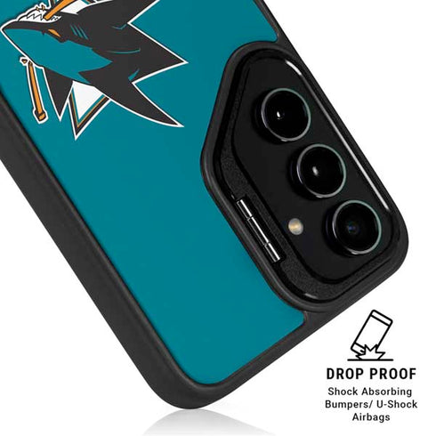 NHL San Jose Sharks Solid Background Galaxy S25 Kickstand Case
