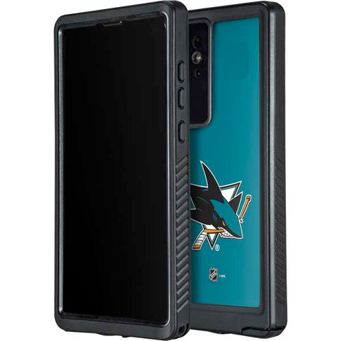 NHL San Jose Sharks Solid Background Galaxy S24 Ultra Waterproof Case
