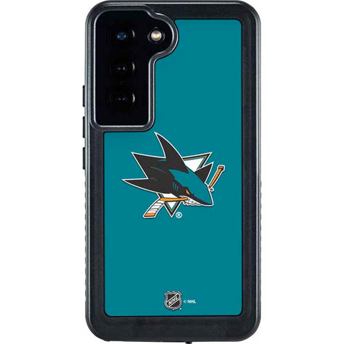 NHL San Jose Sharks Solid Background Galaxy S24 Waterproof Case