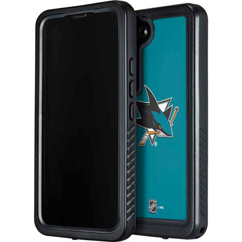 NHL San Jose Sharks Solid Background Galaxy S24 Waterproof Case