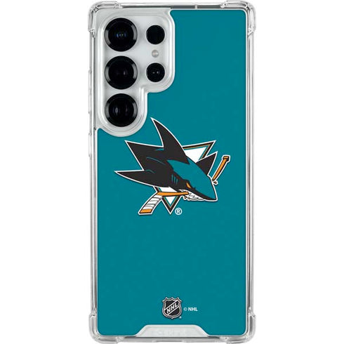 NHL San Jose Sharks Solid Background Galaxy S25 Ultra Clear Case