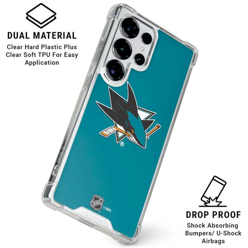 NHL San Jose Sharks Solid Background Galaxy S25 Ultra Clear Case