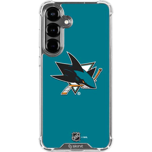 NHL San Jose Sharks Solid Background Galaxy S26 Plus Clear Case
