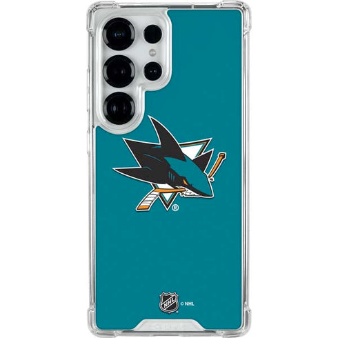 NHL San Jose Sharks Solid Background Galaxy S26 Ultra Clear Case