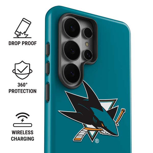 NHL San Jose Sharks Solid Background Galaxy S26 Ultra Impact Case