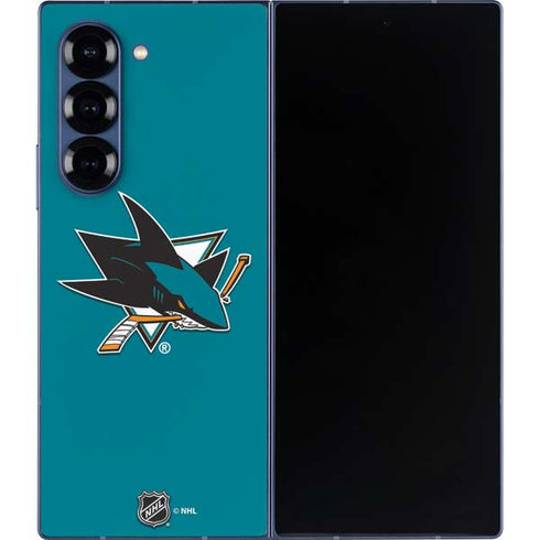 NHL San Jose Sharks Solid Background Galaxy Z Fold6 Skin