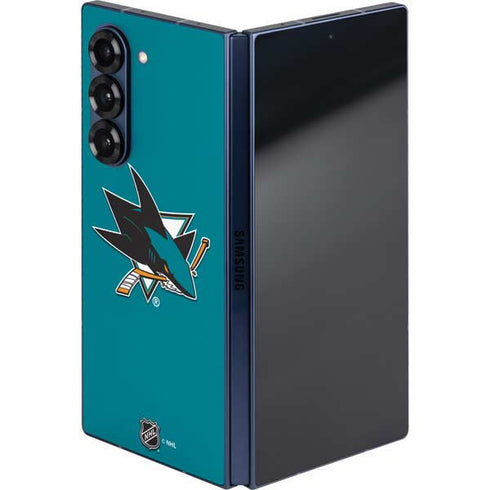 NHL San Jose Sharks Solid Background Galaxy Z Fold6 Skin