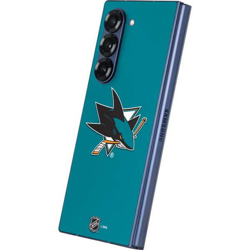 NHL San Jose Sharks Solid Background Galaxy Z Fold6 Skin