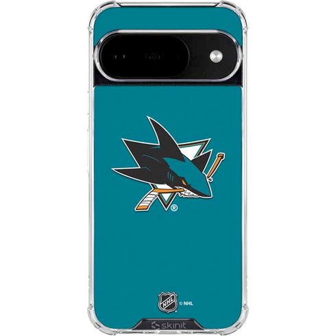 NHL San Jose Sharks Solid Background Google Pixel 10 Clear Case