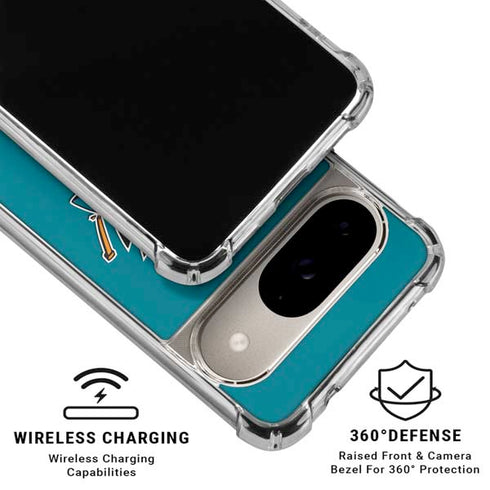 NHL San Jose Sharks Solid Background Google Pixel 10 Clear Case
