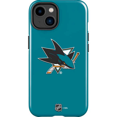 NHL San Jose Sharks Solid Background iPhone 15 Impact Case