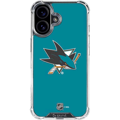 NHL San Jose Sharks Solid Background iPhone 16 Clear Case