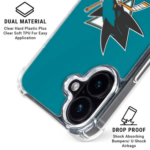 NHL San Jose Sharks Solid Background iPhone 16 MagSafe Case