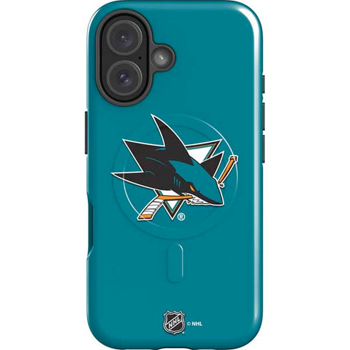NHL San Jose Sharks Solid Background iPhone 16 Magsafe Impact Case
