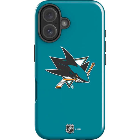 NHL San Jose Sharks Solid Background iPhone 16 Plus Impact Case