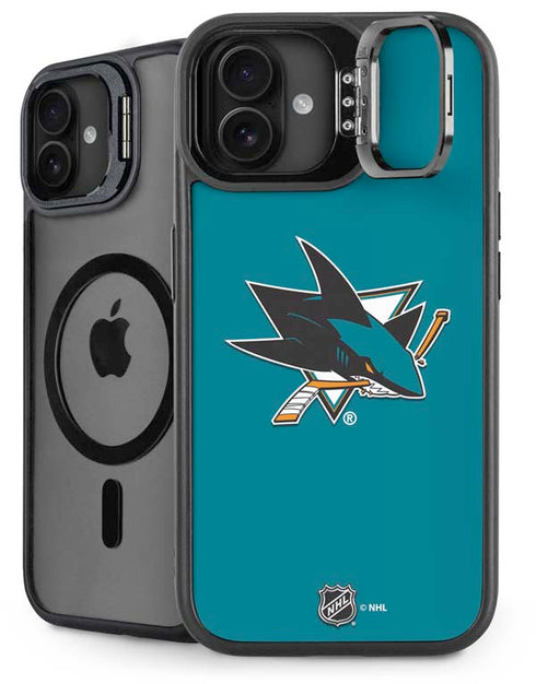 NHL San Jose Sharks Solid Background iPhone 16 Plus Kickstand Case