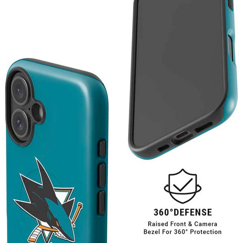 NHL San Jose Sharks Solid Background iPhone 16 Plus Magsafe Impact Case