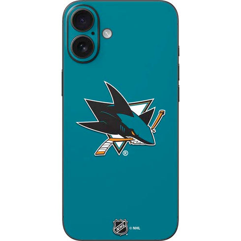 NHL San Jose Sharks Solid Background iPhone 16 Plus Skin