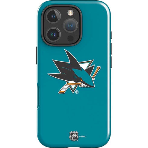 NHL San Jose Sharks Solid Background iPhone 16 Pro Impact Case