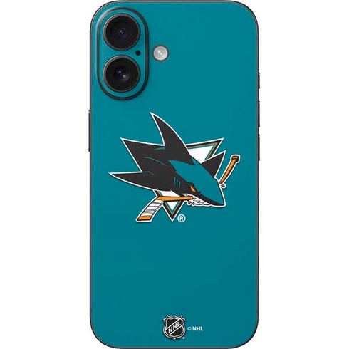 NHL San Jose Sharks Solid Background iPhone 16 Skin