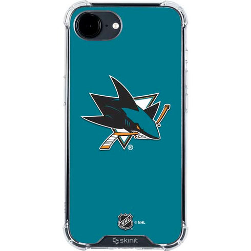 NHL San Jose Sharks Solid Background iPhone 16e Clear Case