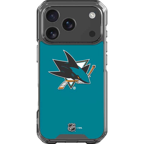 NHL San Jose Sharks Solid Background iPhone 18 Pro Clear Case