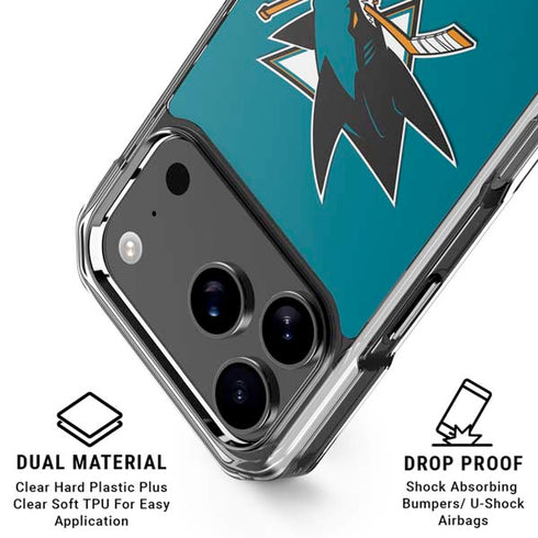 NHL San Jose Sharks Solid Background iPhone 18 Pro Clear Case