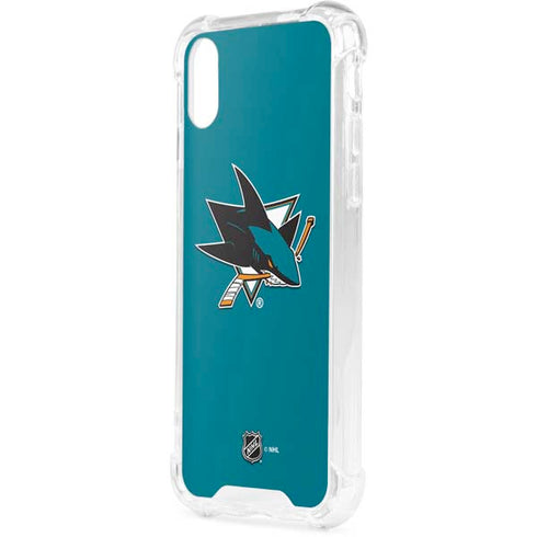 NHL San Jose Sharks Solid Background iPhone XS Clear Case