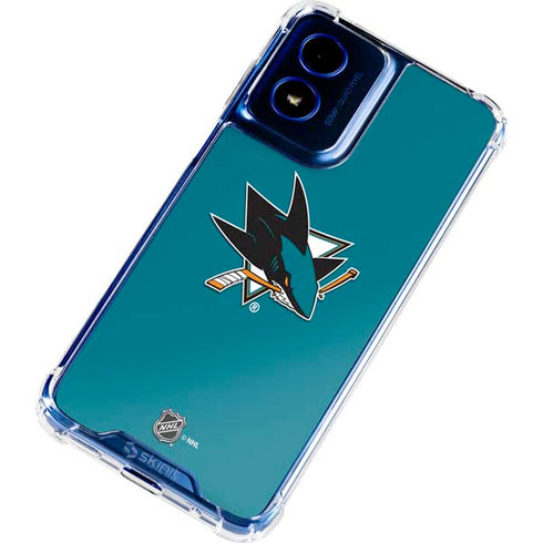 NHL San Jose Sharks Solid Background Moto G 5G (2024) Clear Case