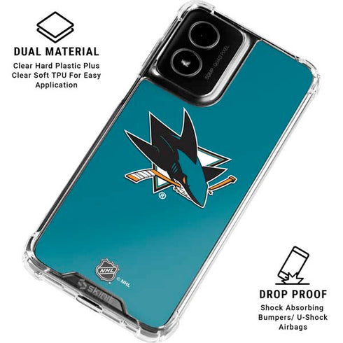 NHL San Jose Sharks Solid Background Moto G Power 5G (2024) Clear Case