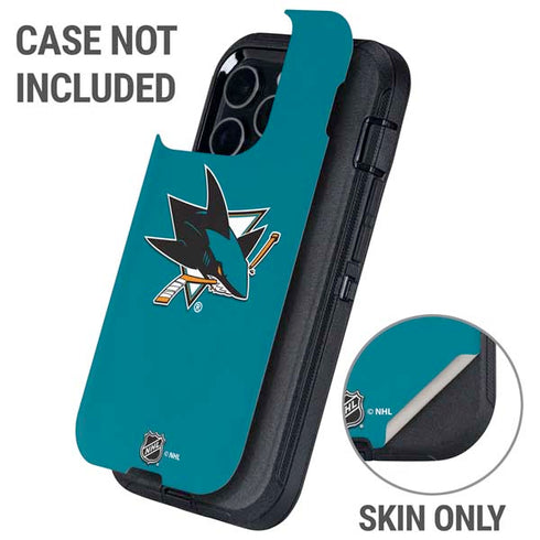 NHL San Jose Sharks Solid Background Otterbox Defender iPhone Skin