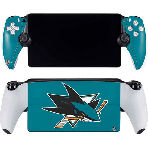 NHL San Jose Sharks Solid Background PlayStation Portal Remote Player Skin