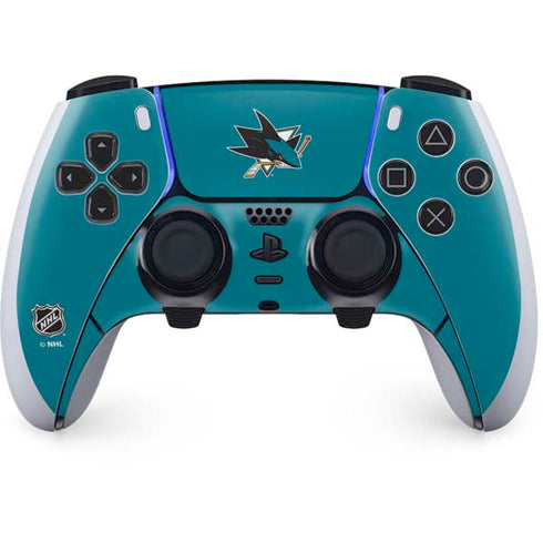 NHL San Jose Sharks Solid Background PS5 DualSense Edge Pro Controller Skin