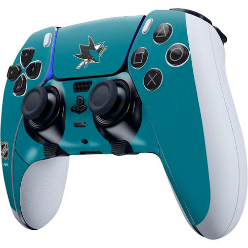 NHL San Jose Sharks Solid Background PS5 DualSense Edge Pro Controller Skin