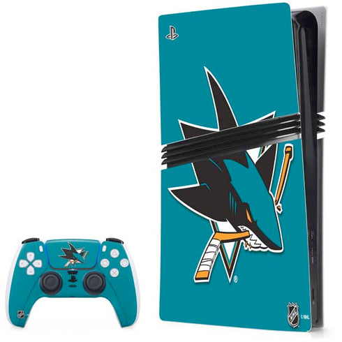 NHL San Jose Sharks Solid Background PlayStation PS5 Skins