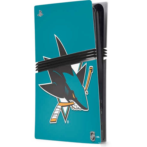 NHL San Jose Sharks Solid Background PS5 Pro Console Skin