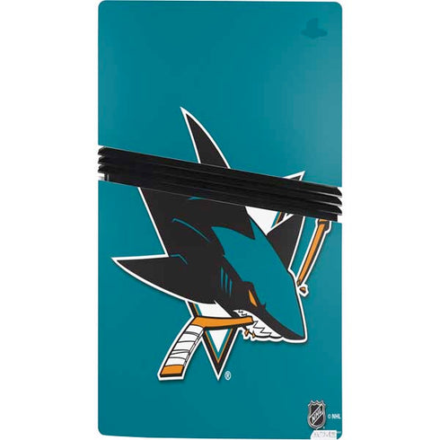 NHL San Jose Sharks Solid Background PS5 Pro Console Skin