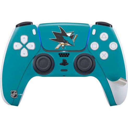 NHL San Jose Sharks Solid Background PS5 Pro Disk Bundle Skin